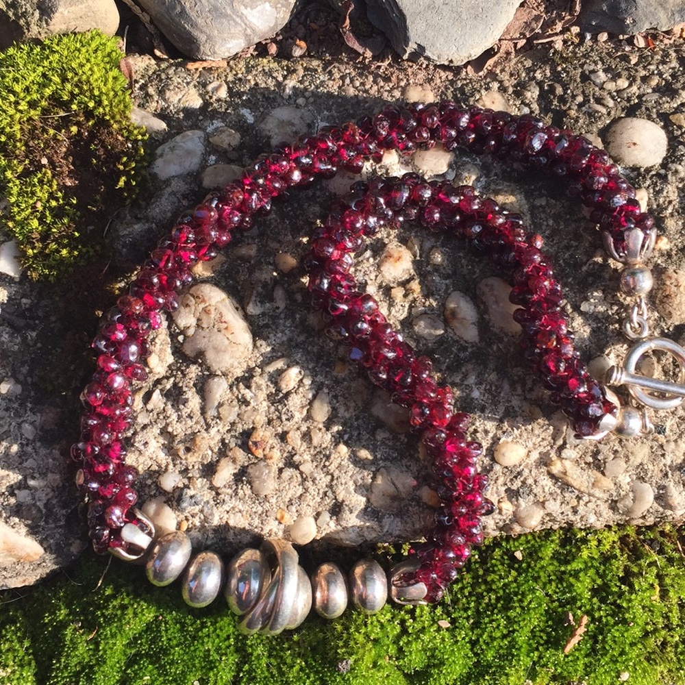 GARNET and STERLING choker